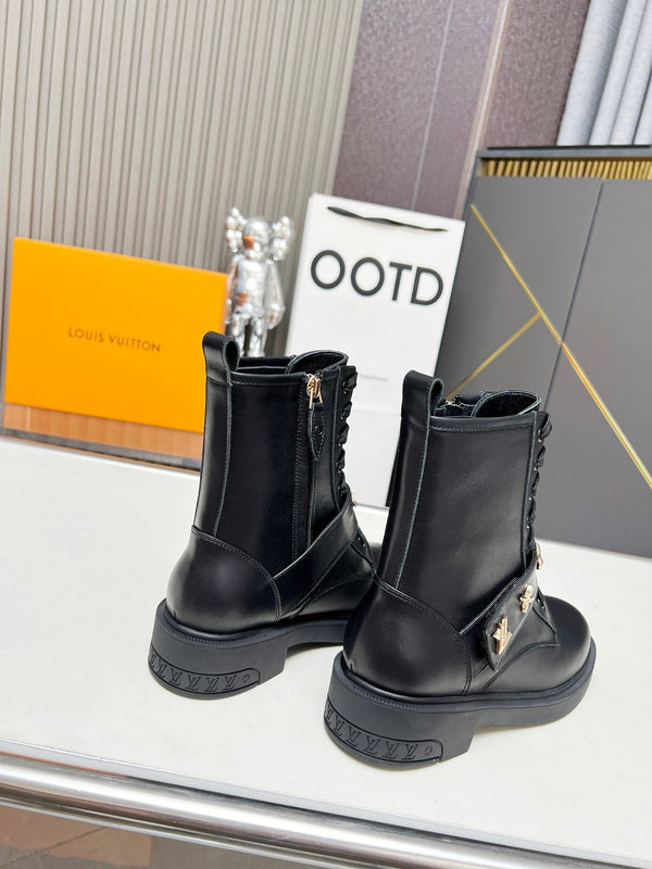 LV Citizen Boots Plain Black Calfskin