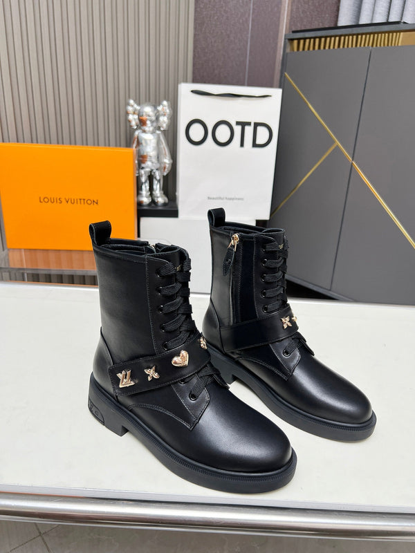 LV Citizen Boots Plain Black Calfskin