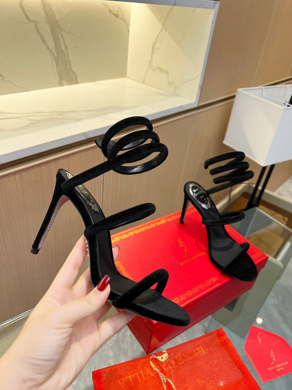 RC Sandals Black Original Velvet Sheepskin 341992