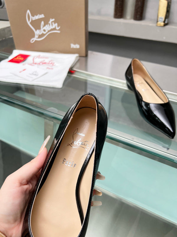CL Kate Ballerina Flats Patent Leather Black