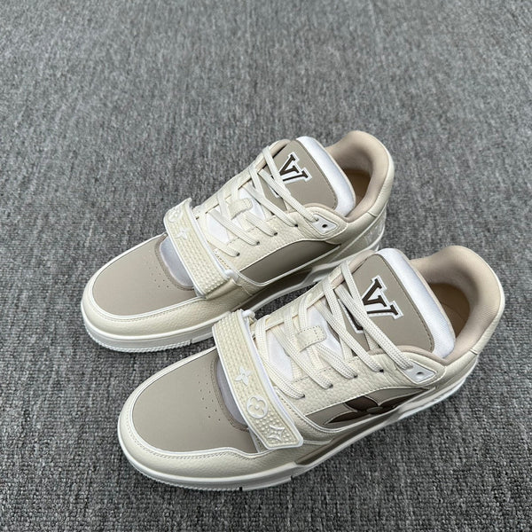 LV TRAINER WHITE MIX GREY MONOGRAM CALFSKIN