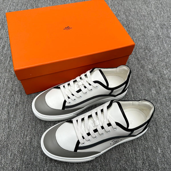 HM Men's Get Sneaker White Grey Calfskin 336084