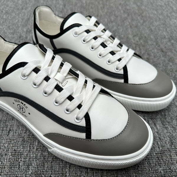 HM Men's Get Sneaker White Grey Calfskin 336084