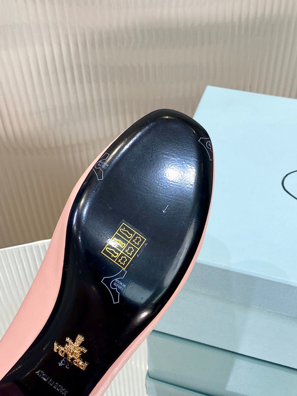 PRA NAPPA MARY JANE PUMPS LIGHT PINK LAMBSKIN