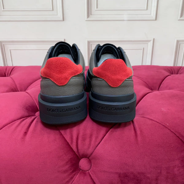 DC 24 New Roma Sneakers Grey Black Red Cowhide & Sheepskin 100861