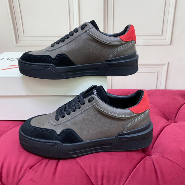 DC 24 New Roma Sneakers Grey Black Red Cowhide & Sheepskin 100861