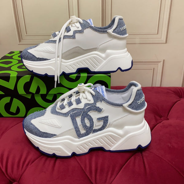 DC 24 Daymaster Sneakers White Blue Cowhide & Demin 167335