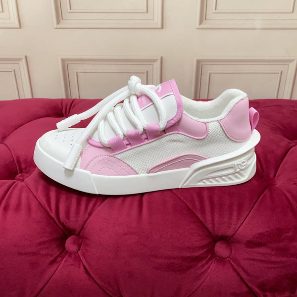 DC 25 Casual Sports Shoes White Pink Cowhide & Mesh 232259
