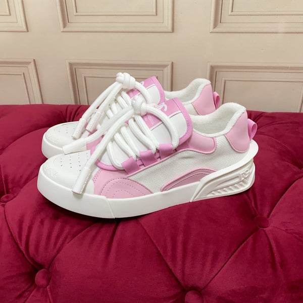 DC 25 Casual Sports Shoes White Pink Cowhide & Mesh 232259