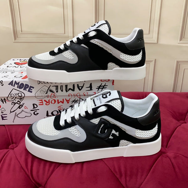DC 25 Strobel Portofino Light Sneakers Black White Mesh & Sheepskin 271121