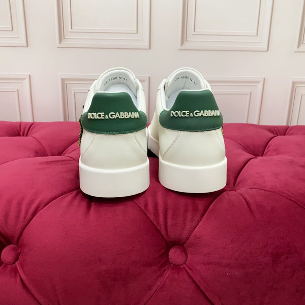 DC 25 Portofino Light Sneakers White Glitter Floral Pattern & Sheepskin 333871