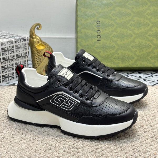 GG Men's Sneaker Black Sheepskin 524703