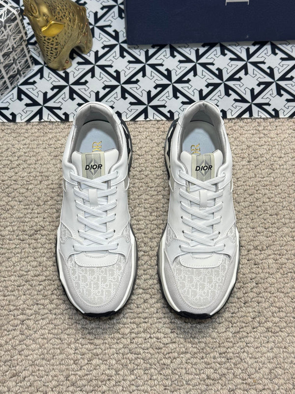 CD B25 SNEAKER WHITE AND BEIGE CALFSKIN