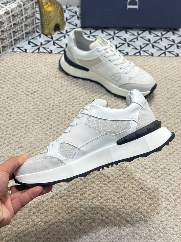 CD B25 SNEAKER WHITE AND BEIGE CALFSKIN