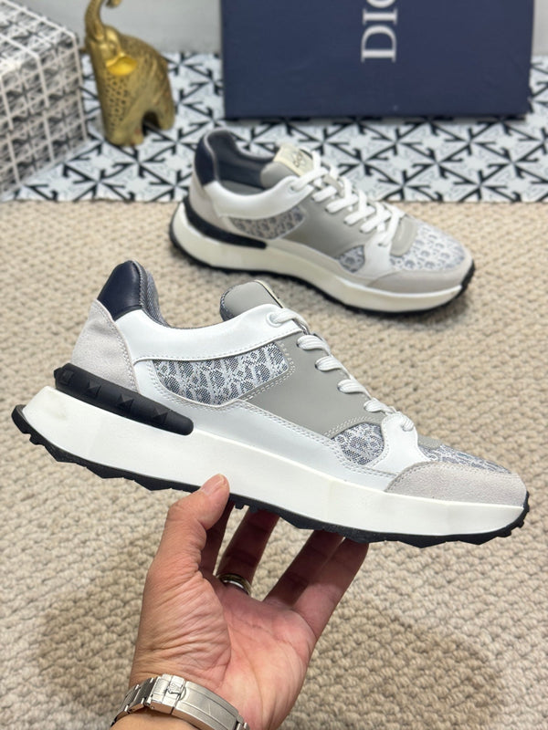 CD B25 SNEAKER GRAY AND WHITE CALFSKIN