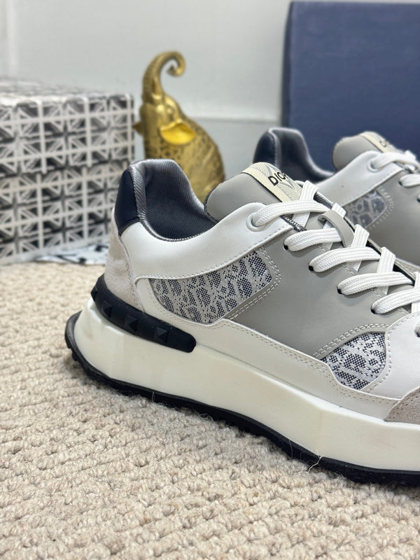 CD B25 SNEAKER GRAY AND WHITE CALFSKIN
