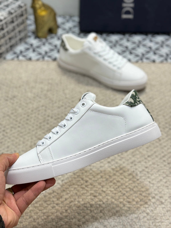 CD LOW TOP BASIC SNEAKER WHITE AND YELLOW CALFSKIN