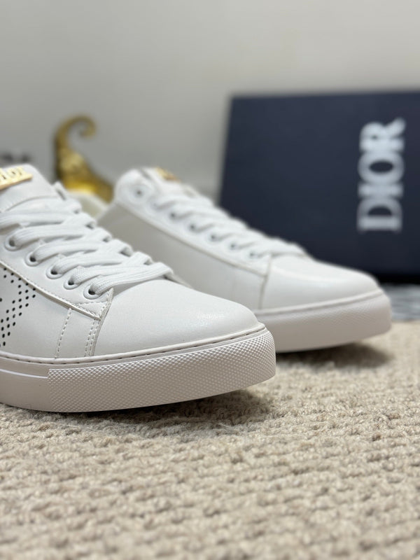 CD LOW TOP BASIC SNEAKER WHITE AND BLACK CALFSKIN