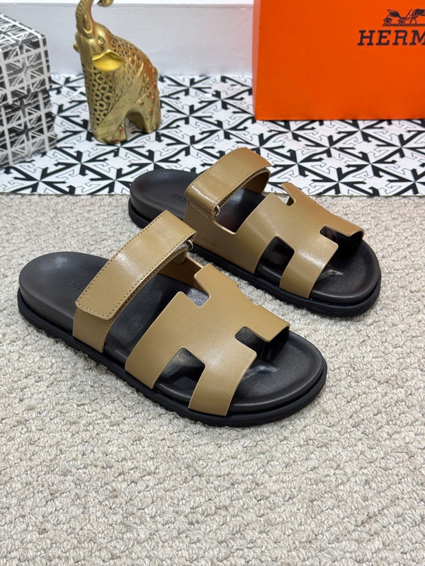 HM Men's Chypre Slide Moss Green Cowhide 542931