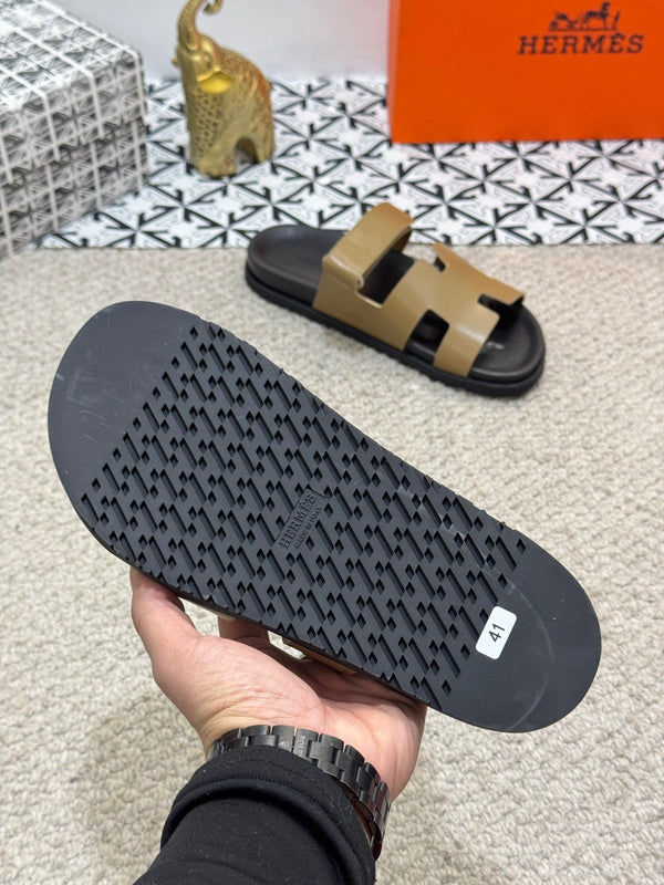 HM Men's Chypre Slide Moss Green Cowhide 542931