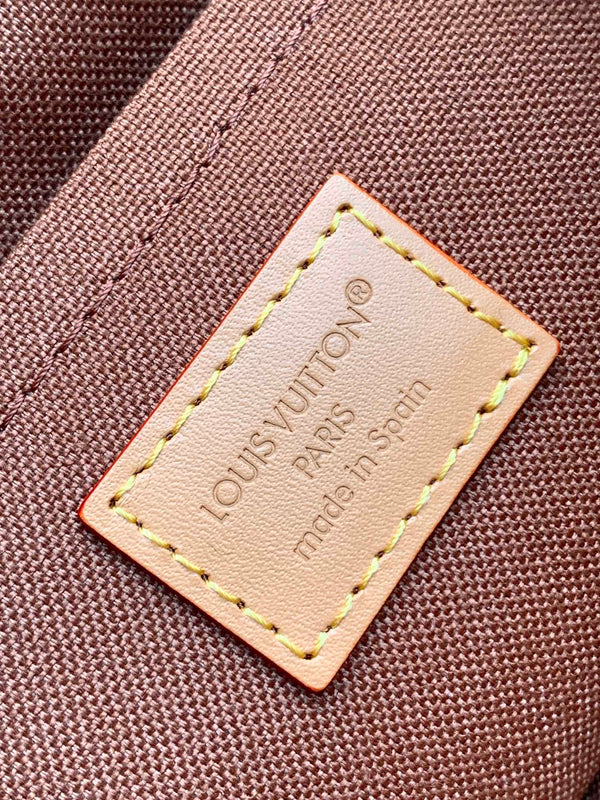 LV Soho Mini Backpack 17cm Brown Beige Monogram Canvas & Cowhide