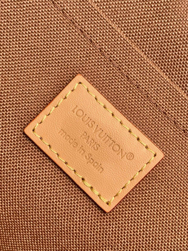 LV Soho MM Backpack 24cm Brown Beige Monogram Canvas & Cowhide