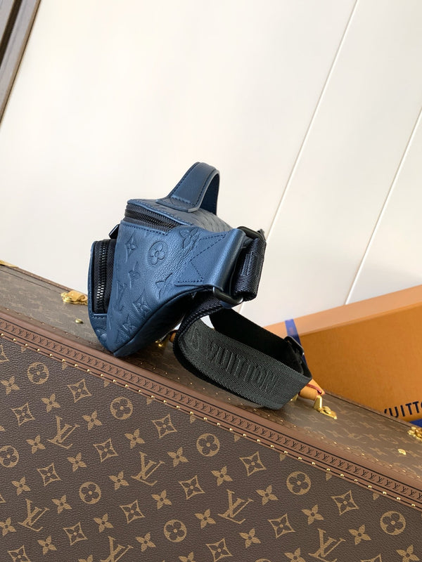 LV M14784 Rush Bumbag Dark Blue Monogram Shadow Calfskin