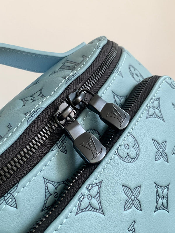 LV M14782 Rush Bumbag Light Blue Monogram Shadow Calfskin
