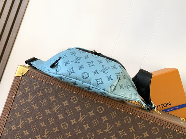 LV M14782 Rush Bumbag Light Blue Monogram Shadow Calfskin