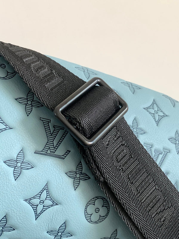 LV M14782 Rush Bumbag Light Blue Monogram Shadow Calfskin