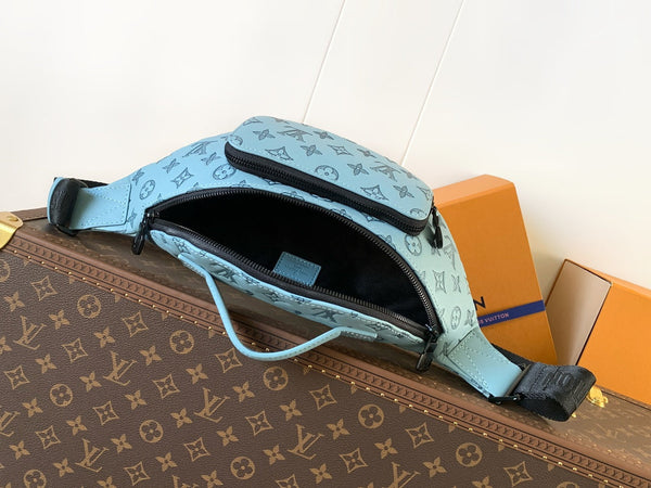 LV M14782 Rush Bumbag Light Blue Monogram Shadow Calfskin