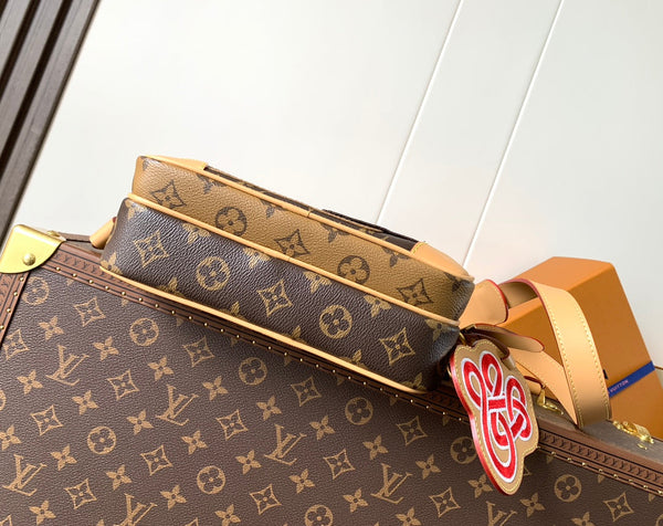 LV Nil Crossbody Bag 27.5cm Brown Monogram Reverse & Damier Canvas