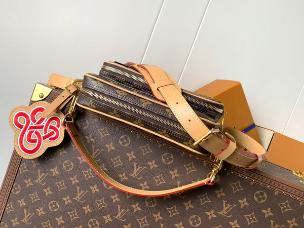 LV Nil Crossbody Bag 27.5cm Brown Monogram Reverse & Damier Canvas