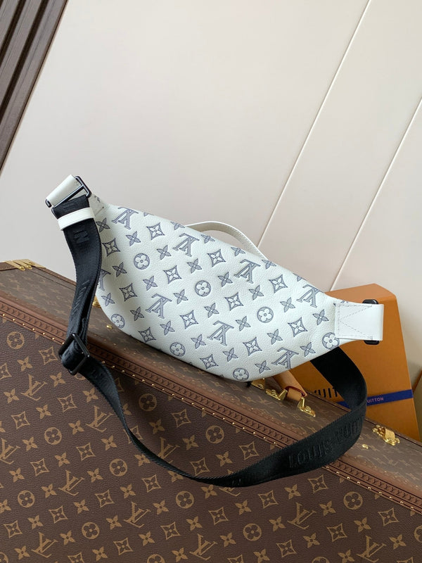 LV M25227 Rush Bumbag White Monogram Shadow Calfskin