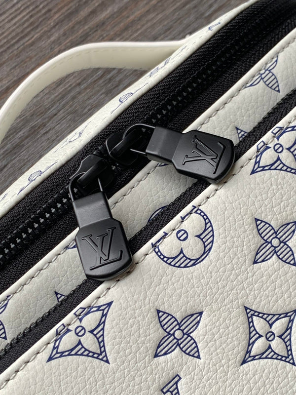 LV M25227 Rush Bumbag White Monogram Shadow Calfskin