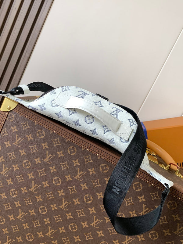 LV M25227 Rush Bumbag White Monogram Shadow Calfskin