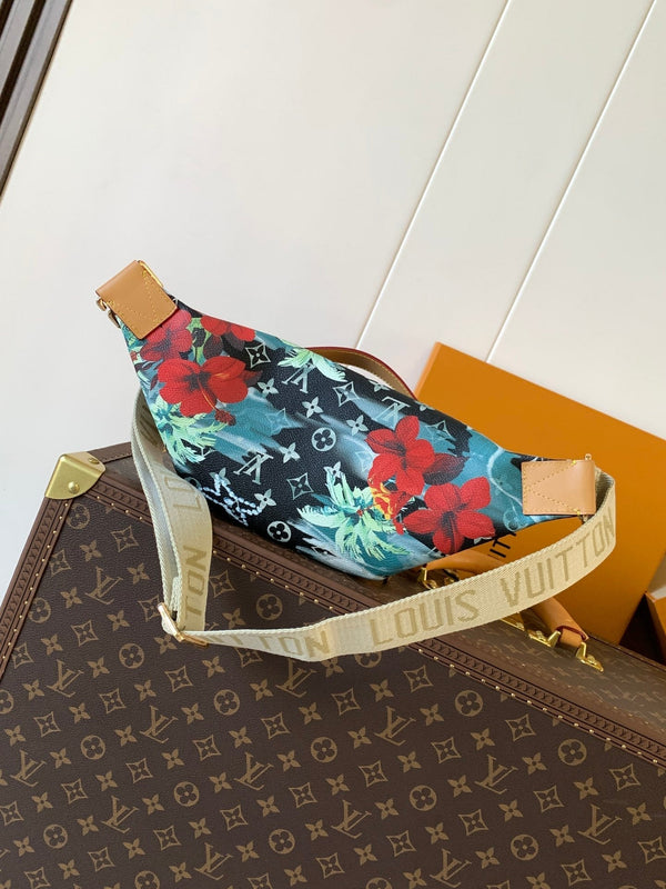 LV M24992 Surfin' Rush Bumbag Navy Blue Monogram Canvas & Calfskin GHW