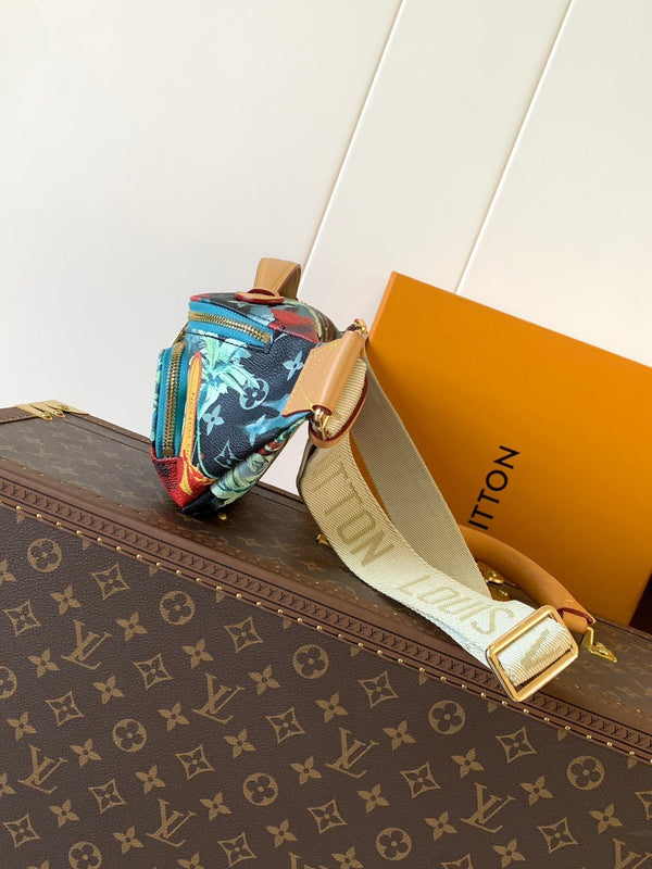 LV M24992 Surfin' Rush Bumbag Navy Blue Monogram Canvas & Calfskin GHW