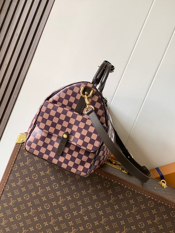 LV Keepall Bandoulière 50 Brown Damier Phriendship Canvas