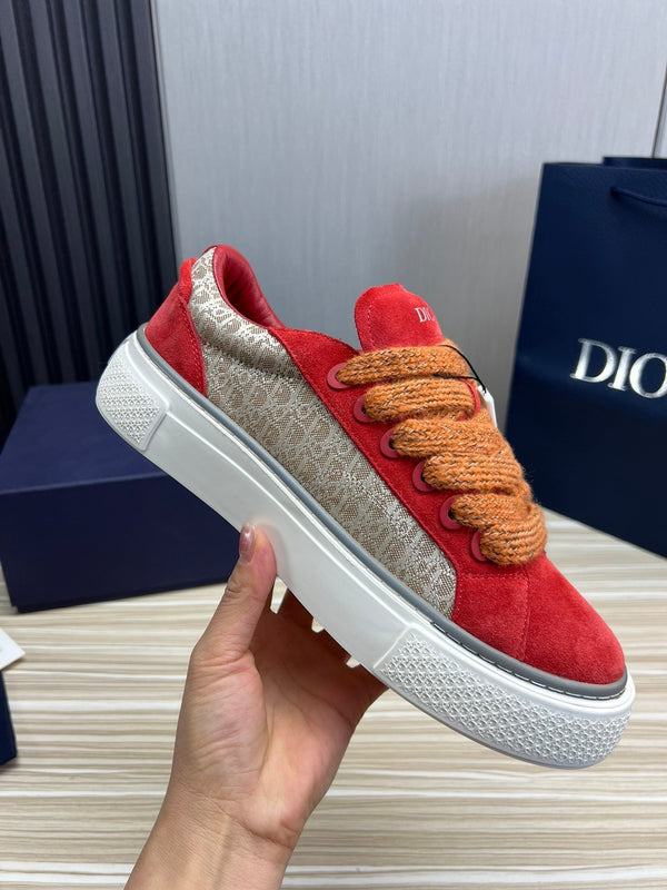CD B33 SNEAKER RED AND BROWN SUEDE
