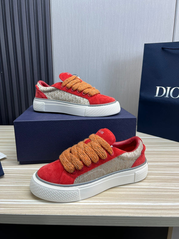 CD B33 SNEAKER RED AND BROWN SUEDE