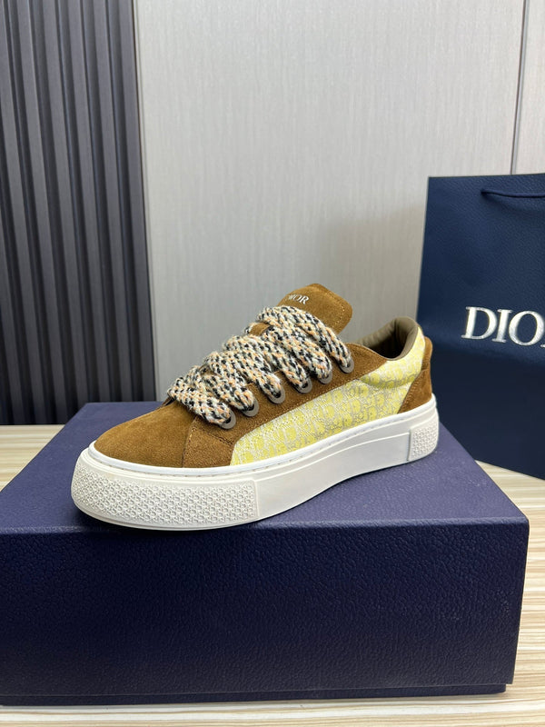 CD B33 SNEAKER BROWN AND PASTEL YELLOW SUEDE