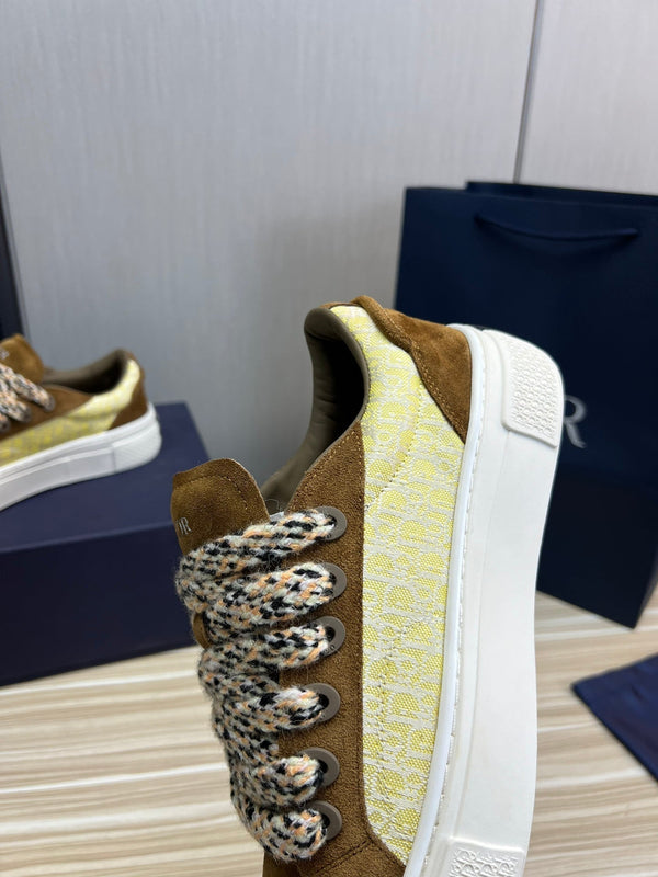 CD B33 SNEAKER BROWN AND PASTEL YELLOW SUEDE