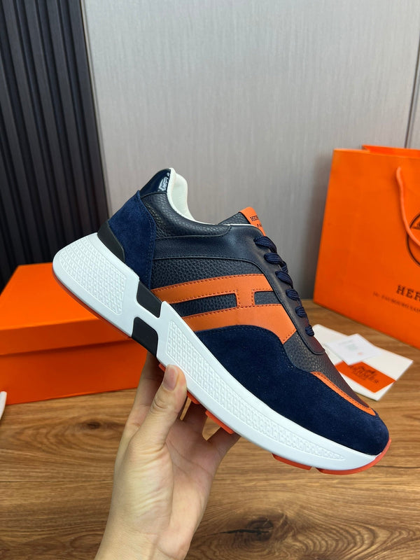 HM Men's Sneaker Navy Blue Cowhide Suede 936372