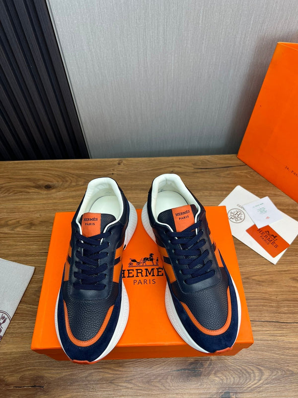 HM Men's Sneaker Navy Blue Cowhide Suede 936372