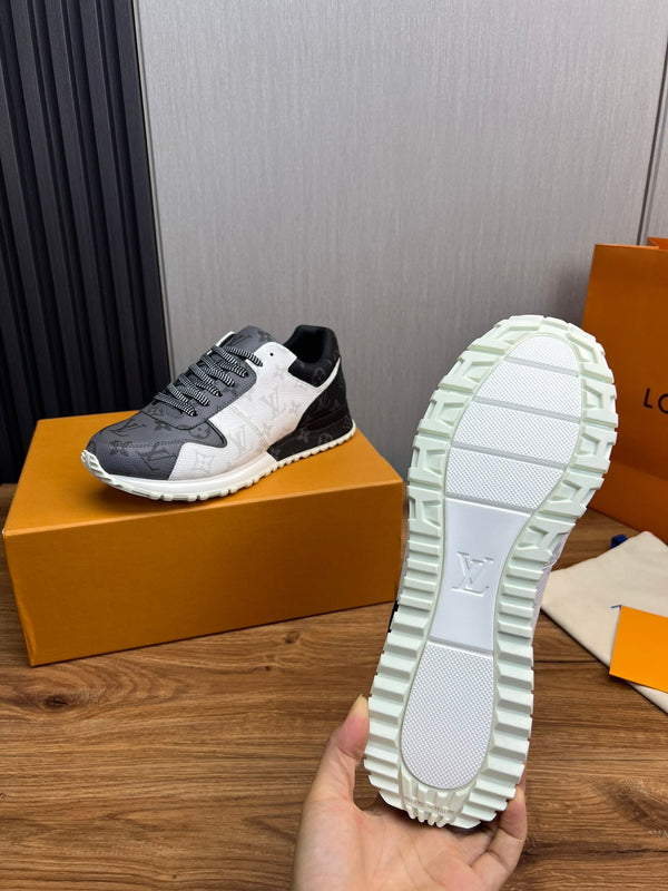 LV SNEAKER BLACK MIX WHITE AND GREY MONOGRAM CALFSKIN
