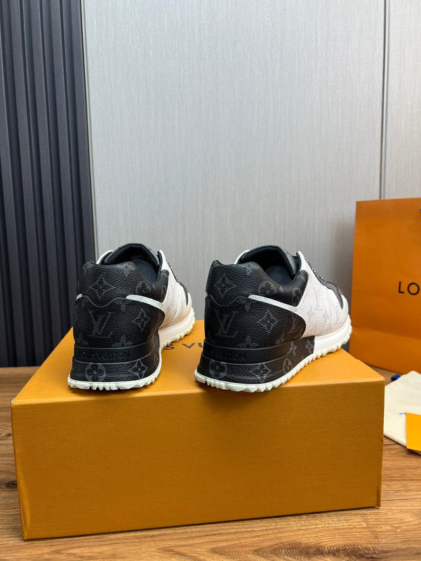 LV SNEAKER BLACK MIX WHITE AND GREY MONOGRAM CALFSKIN