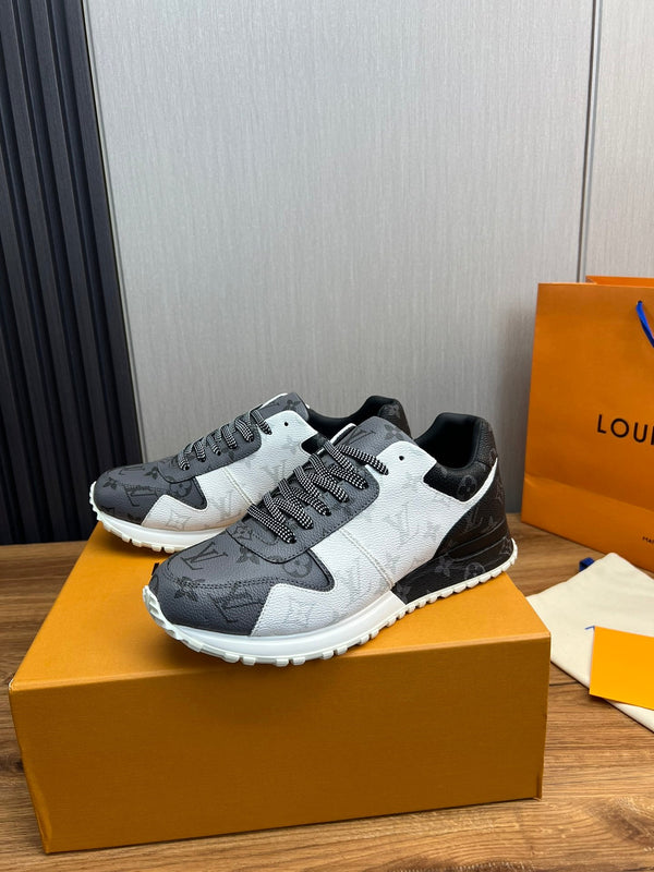 LV SNEAKER BLACK MIX WHITE AND GREY MONOGRAM CALFSKIN