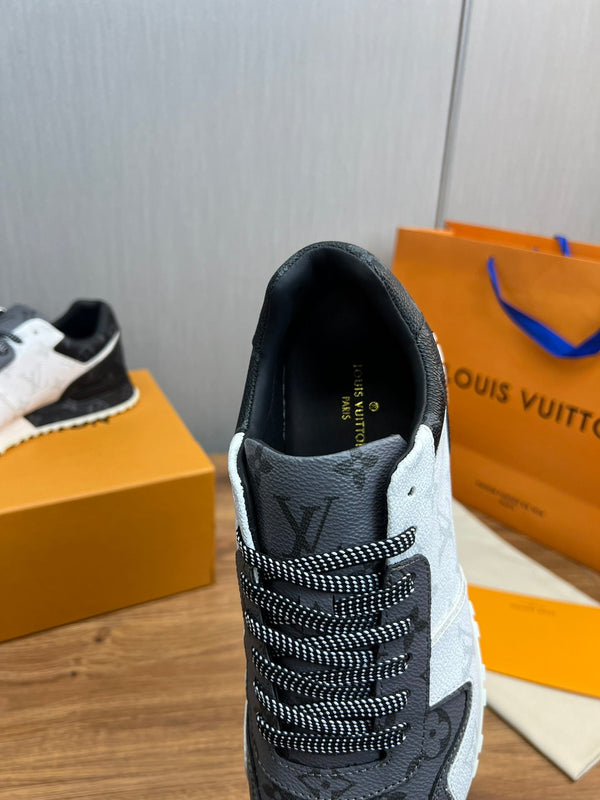 LV SNEAKER BLACK MIX WHITE AND GREY MONOGRAM CALFSKIN