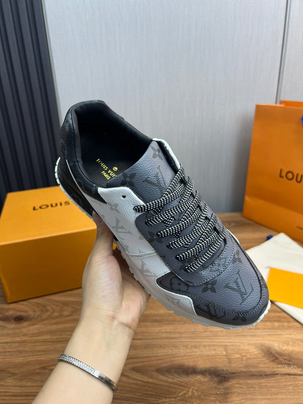 LV SNEAKER BLACK MIX WHITE AND GREY MONOGRAM CALFSKIN